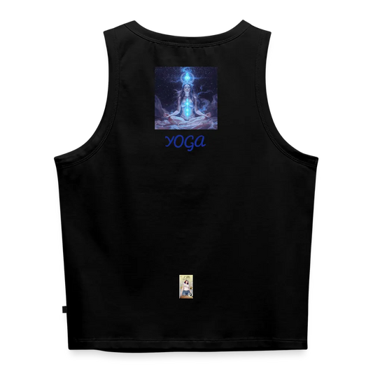 YOGA Cropped Frauen Organic Tank Top - Schwarz