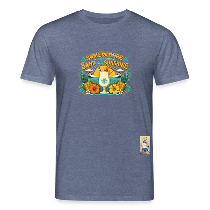 Pina Colada Unisex Bio-T-Shirt - Dunkelblau meliert