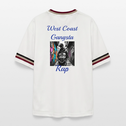 Gangsta#2 Football Style Mesh T-Shirt - Offwhite/Bordeaux