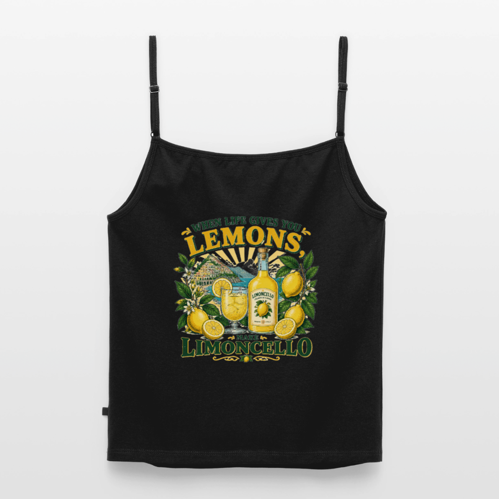 Limon Organic Top mit Spaghettiträgern - Schwarz