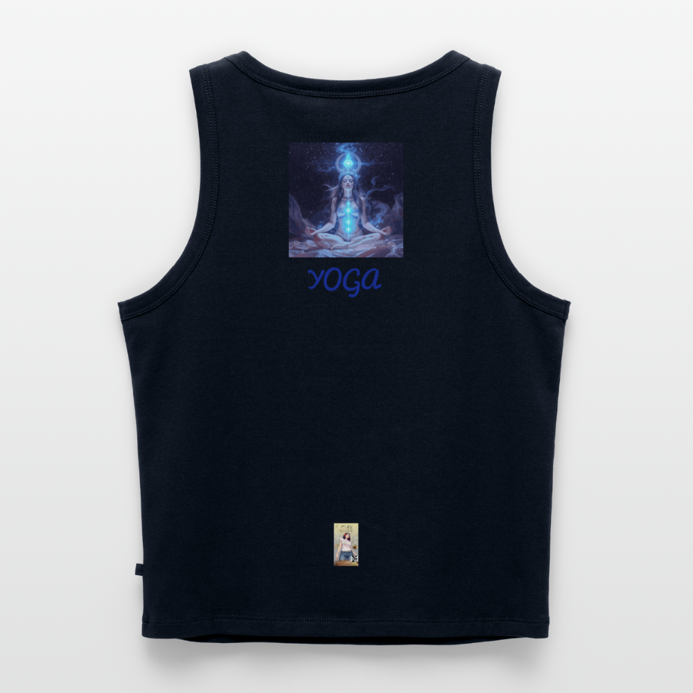 YOGA Cropped Frauen Organic Tank Top - Navy