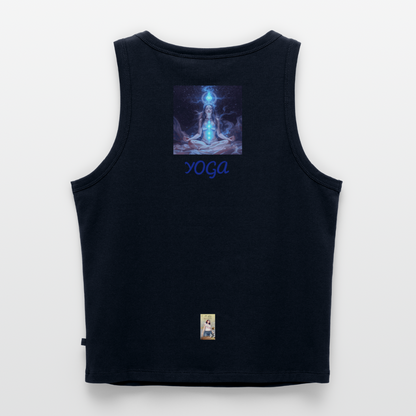 YOGA Cropped Frauen Organic Tank Top - Navy