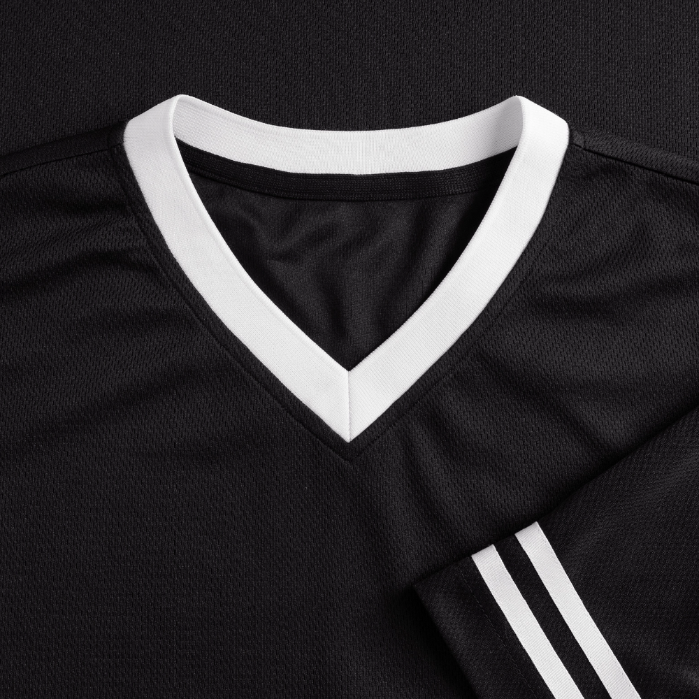 Gangsta Football Style Mesh T-Shirt - Schwarz/Weiß