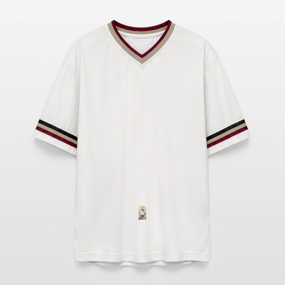 Gangsta#2 Football Style Mesh T-Shirt - Offwhite/Bordeaux