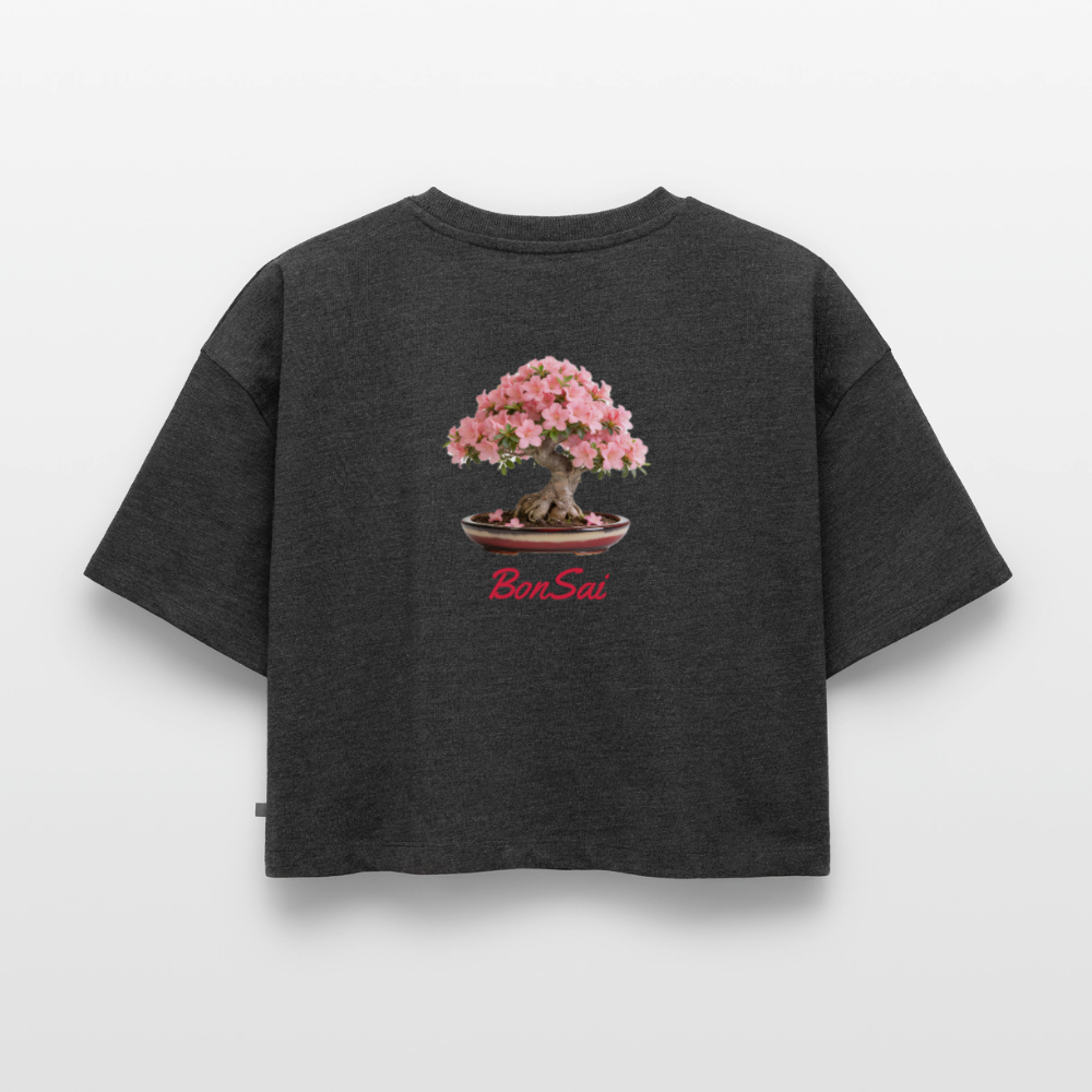 BonSai#1 Premium Oversized Bio Cropped T-Shirt - Anthrazit meliert