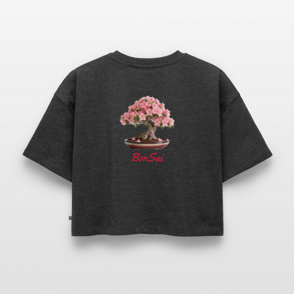 BonSai#1 Premium Oversized Bio Cropped T-Shirt - Anthrazit meliert