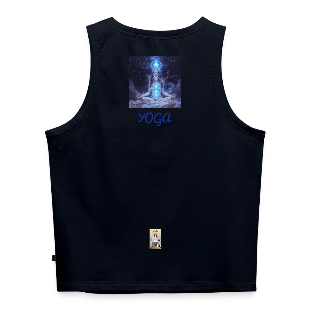 YOGA Cropped Frauen Organic Tank Top - Navy