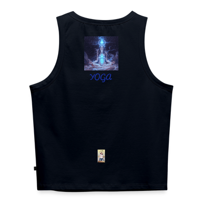 YOGA Cropped Frauen Organic Tank Top - Navy