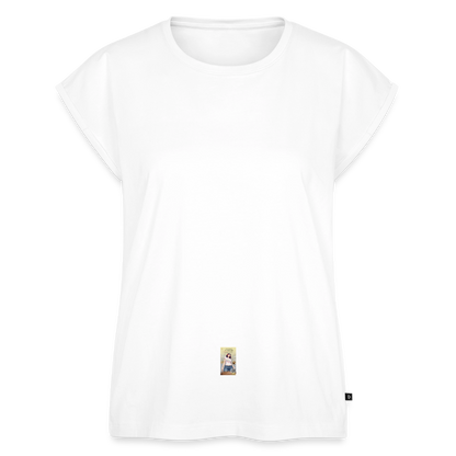 Frauen T-Shirt mit gerollten Ärmeln - Weiß