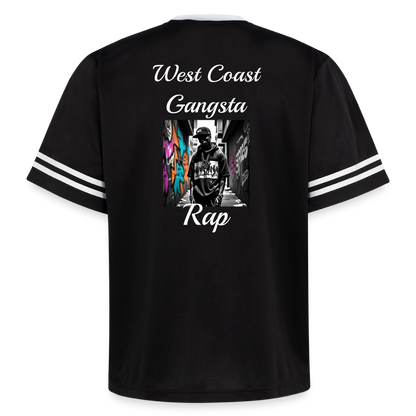 Gangsta Football Style Mesh T-Shirt - Schwarz/Weiß