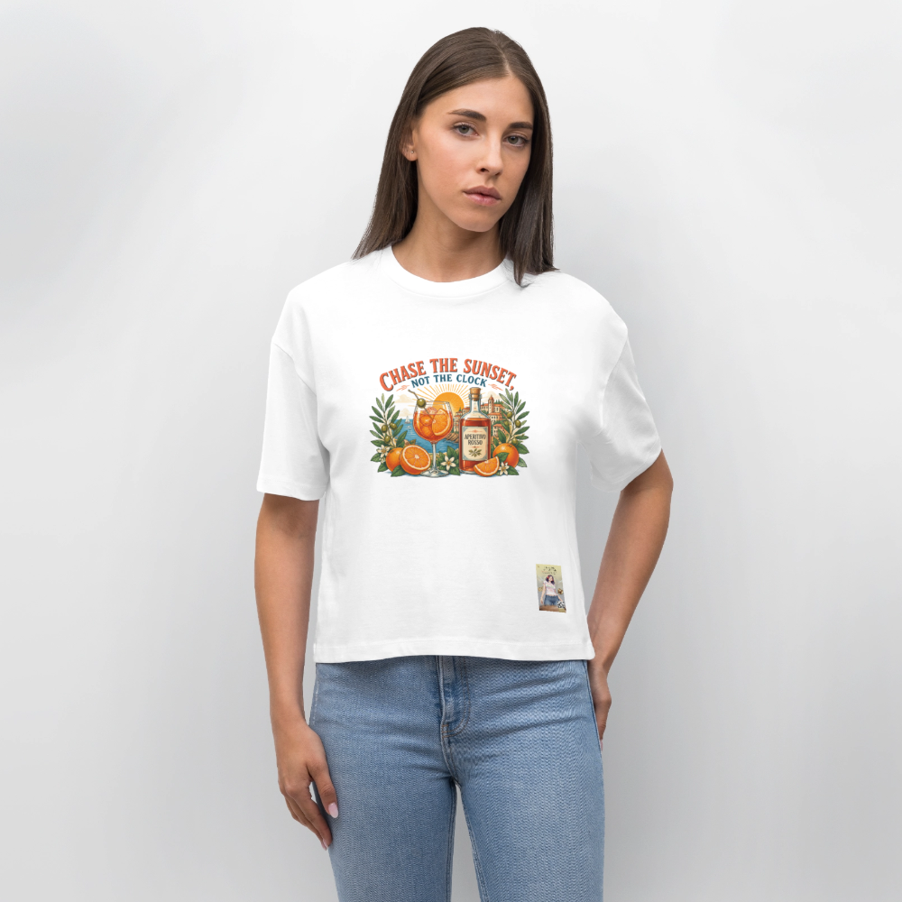 Aperrosso Frauen Boxy Bio-T-Shirt - Weiß