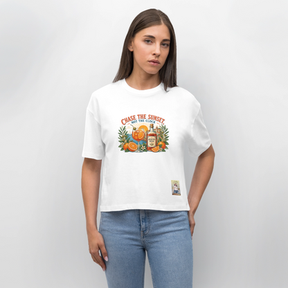 Aperrosso Frauen Boxy Bio-T-Shirt - Weiß
