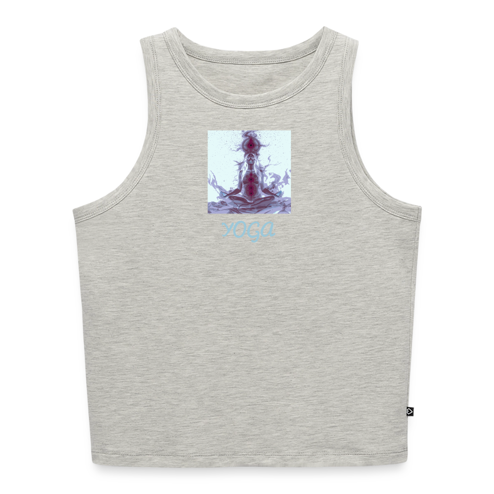 YOGA Cropped Frauen Organic Tank Top - Grau meliert