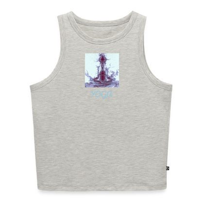 YOGA Cropped Frauen Organic Tank Top - Grau meliert