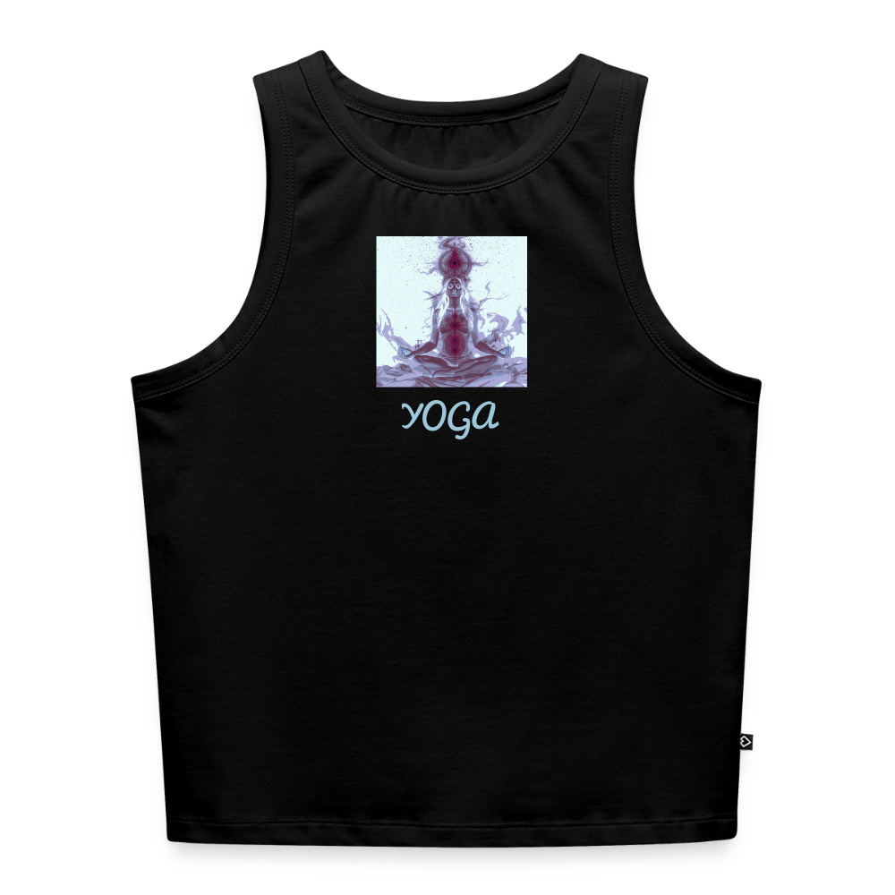 YOGA Cropped Frauen Organic Tank Top - Schwarz