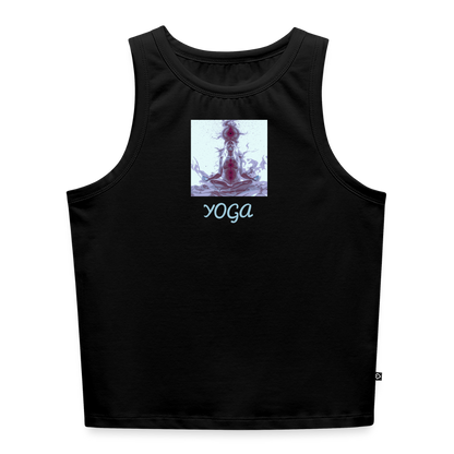 YOGA Cropped Frauen Organic Tank Top - Schwarz