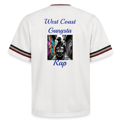 Gangsta#2 Football Style Mesh T-Shirt - Offwhite/Bordeaux