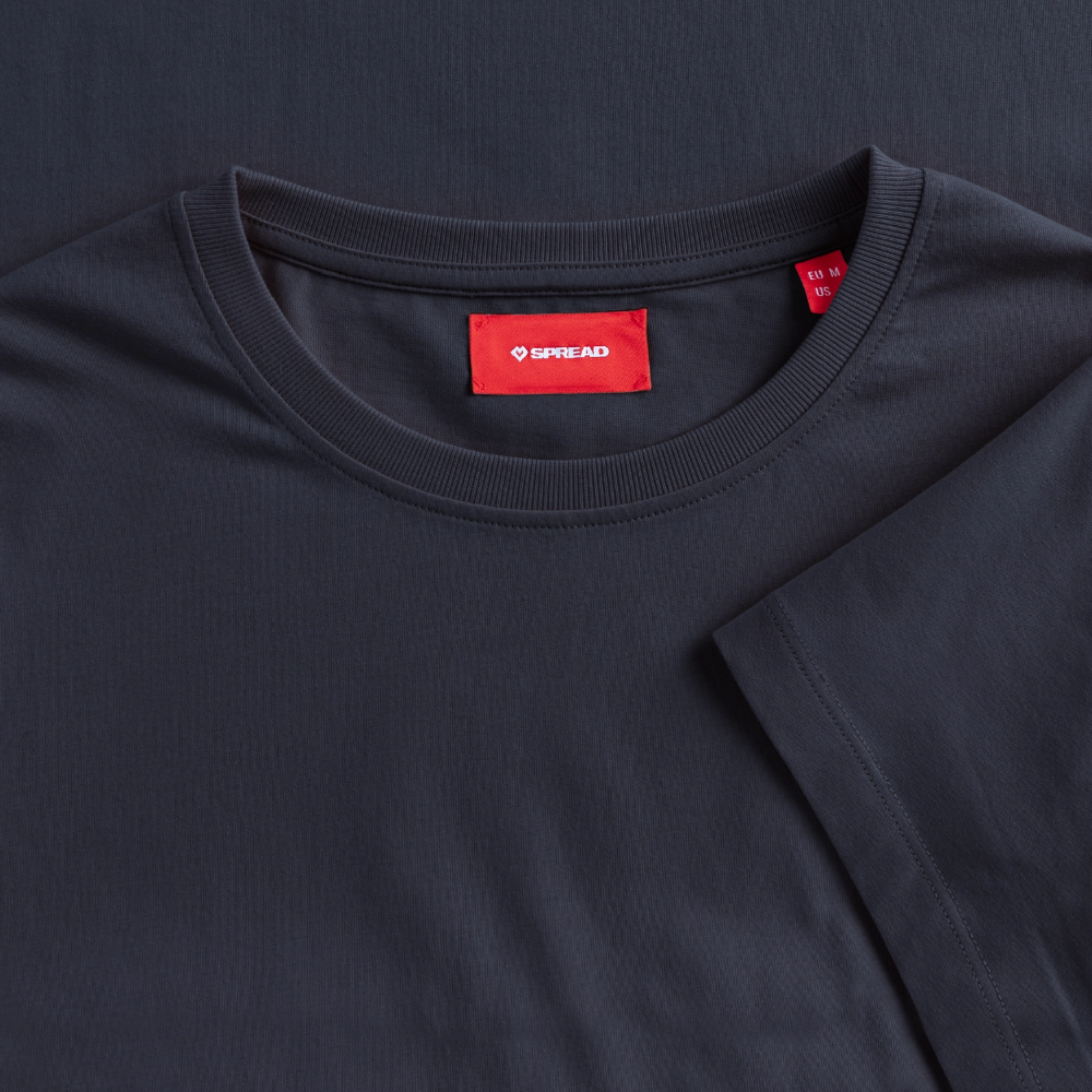 Yoga#1Cotton T-Shirt – von SPREAD - Navy