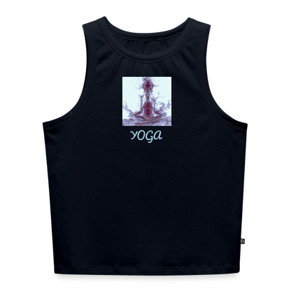 YOGA Cropped Frauen Organic Tank Top - Navy