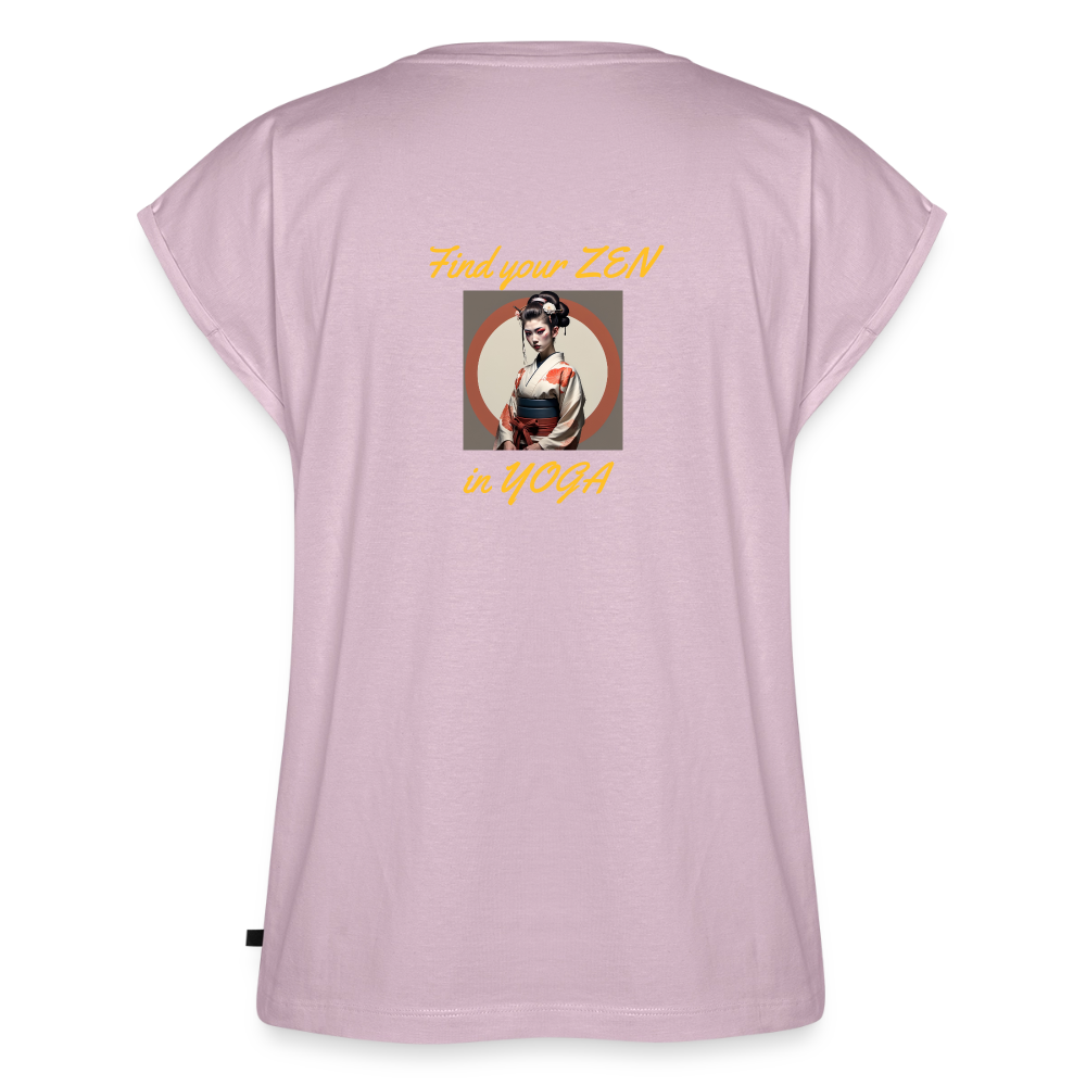 Frauen T-Shirt mit gerollten Ärmeln - Altrosa