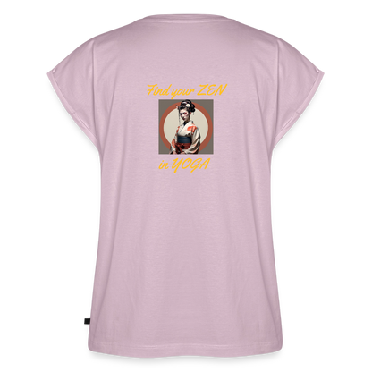 Frauen T-Shirt mit gerollten Ärmeln - Altrosa