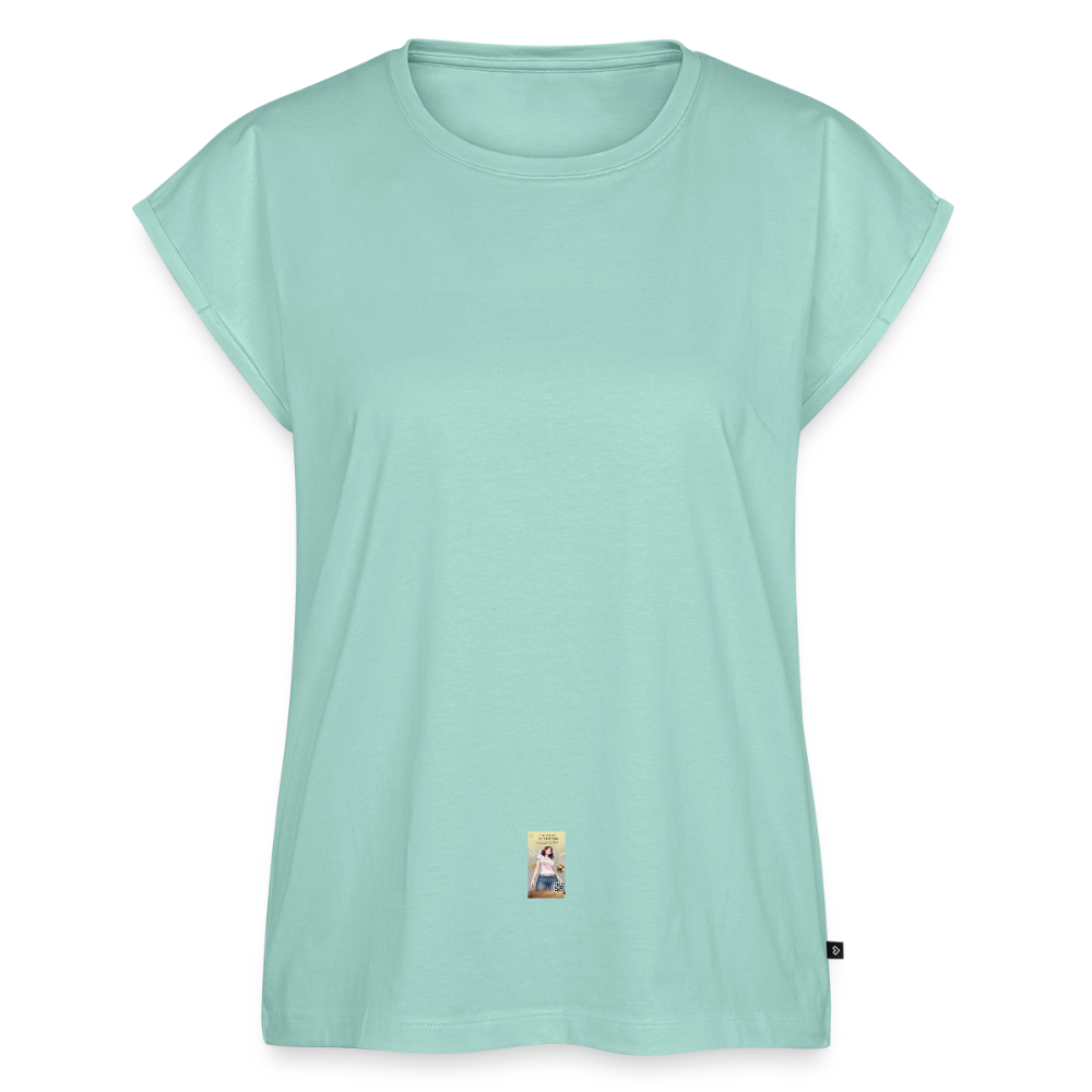 Frauen T-Shirt mit gerollten Ärmeln - Mint 