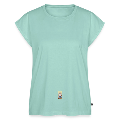 Frauen T-Shirt mit gerollten Ärmeln - Mint 