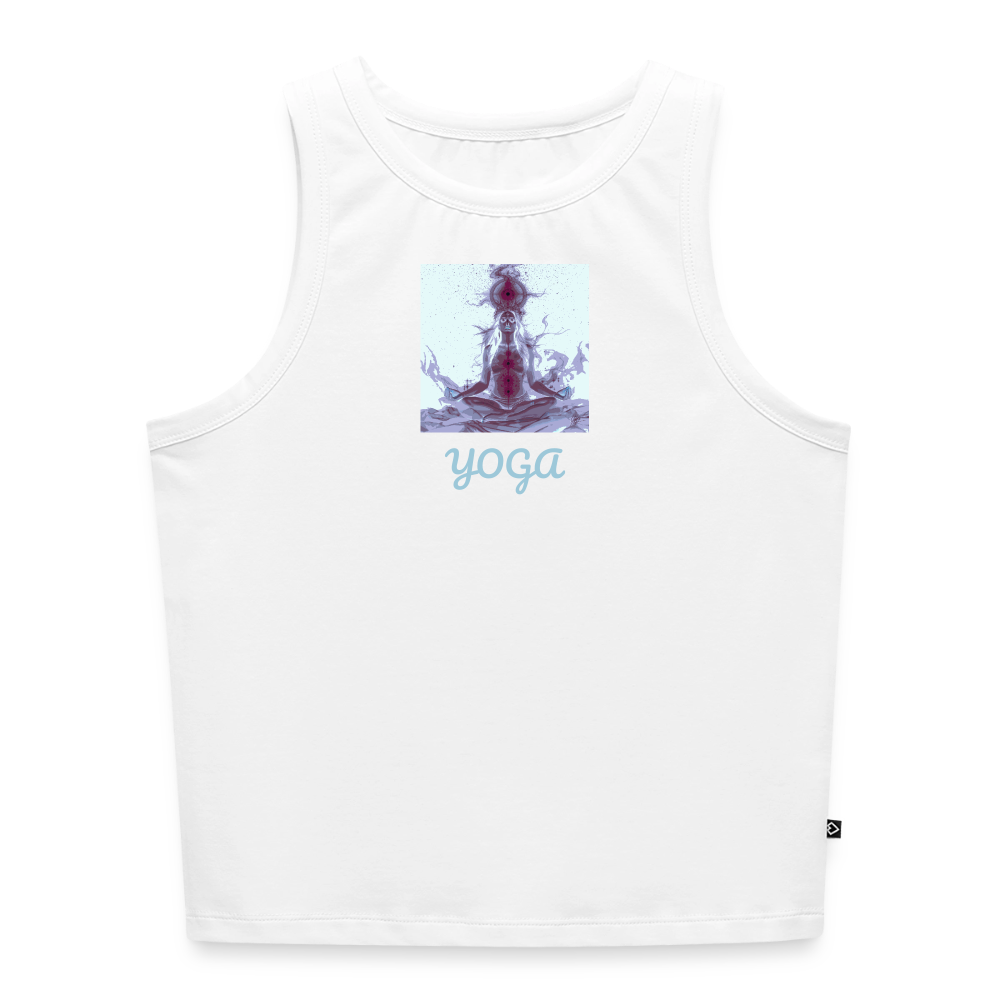 YOGA Cropped Frauen Organic Tank Top - Weiß