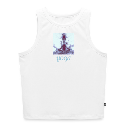 YOGA Cropped Frauen Organic Tank Top - Weiß