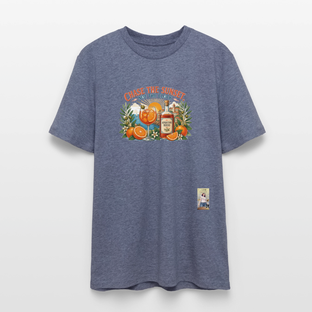 Aperosso Unisex Bio-T-Shirt - Dunkelblau meliert
