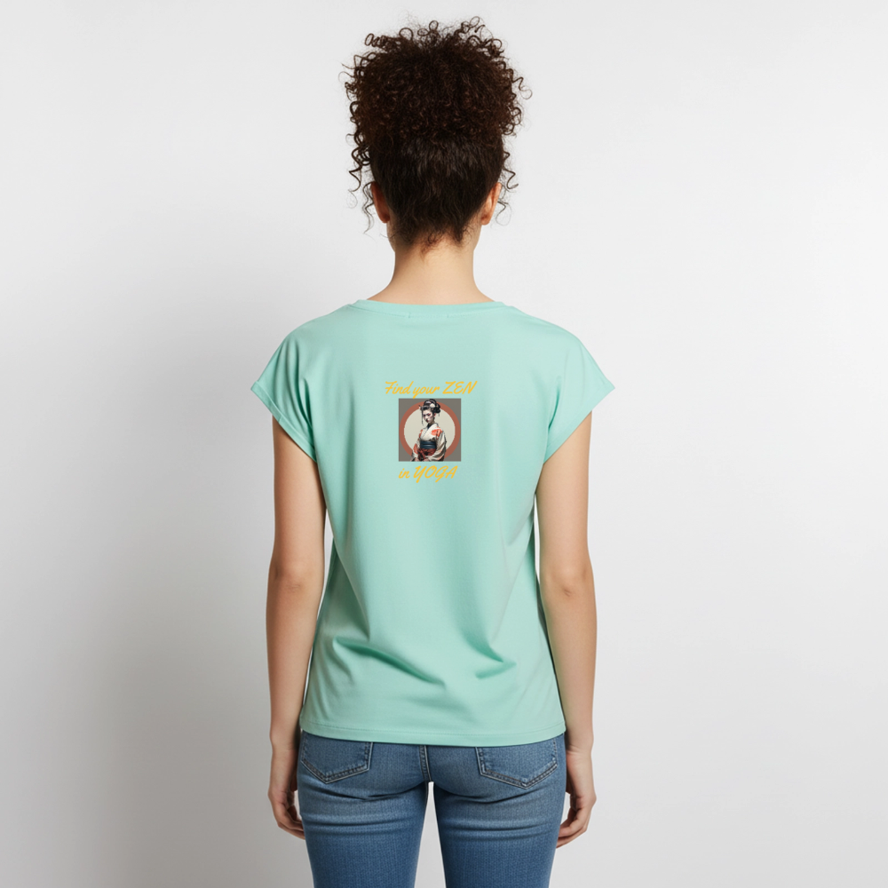 Frauen T-Shirt mit gerollten Ärmeln - Mint 