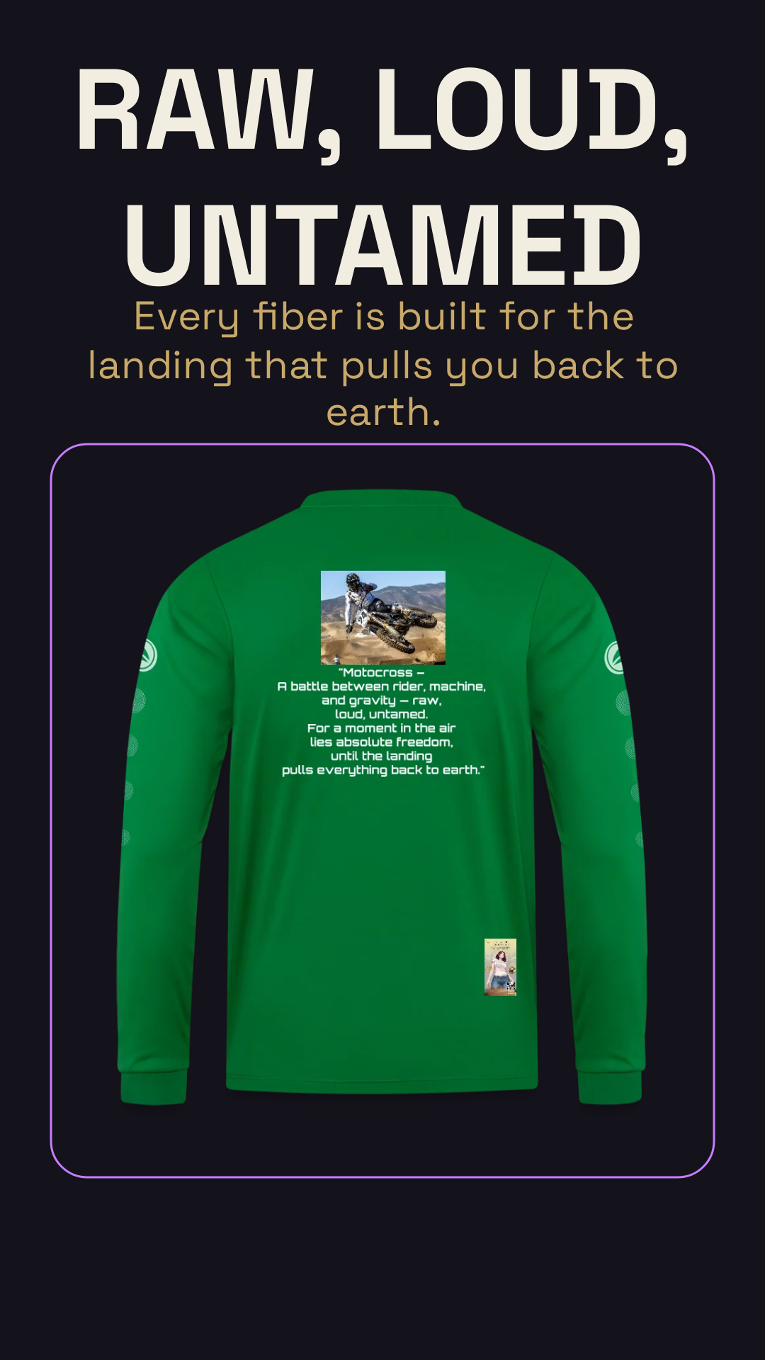 MotoX JAKO Trikot Team Langarm – Lifestyle-/Kampagnenbild Detail