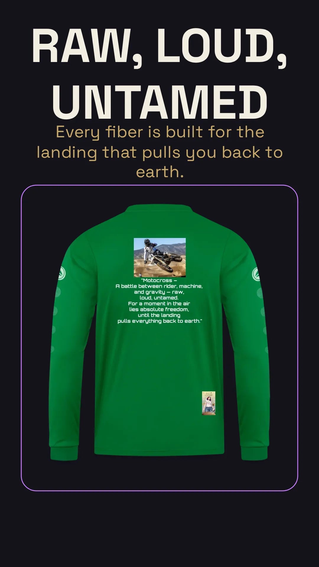 MotoX JAKO Trikot Team Langarm – Lifestyle-/Kampagnenbild Detail