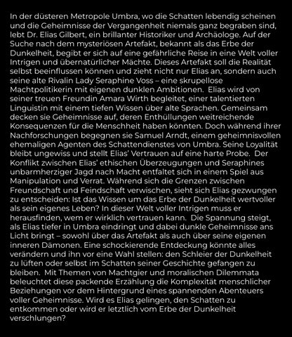 Buchseite mit Fließtext zu „Dr. Gilbert und das Erbe der Dunkelheit“