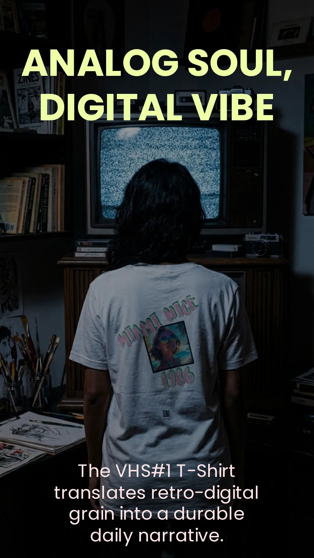 VHS#1 Unisex T-Shirt – Lifestyle-/Kampagnenbild Detail