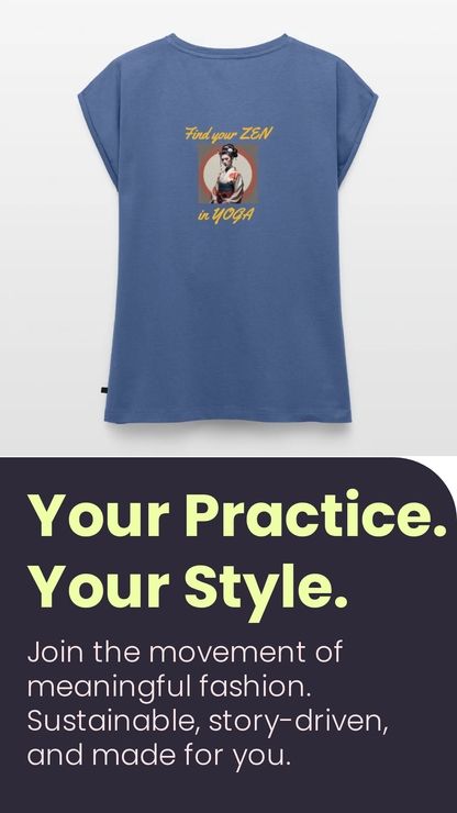 YOGA#1  T-Shirt mit gerollten Ärmeln