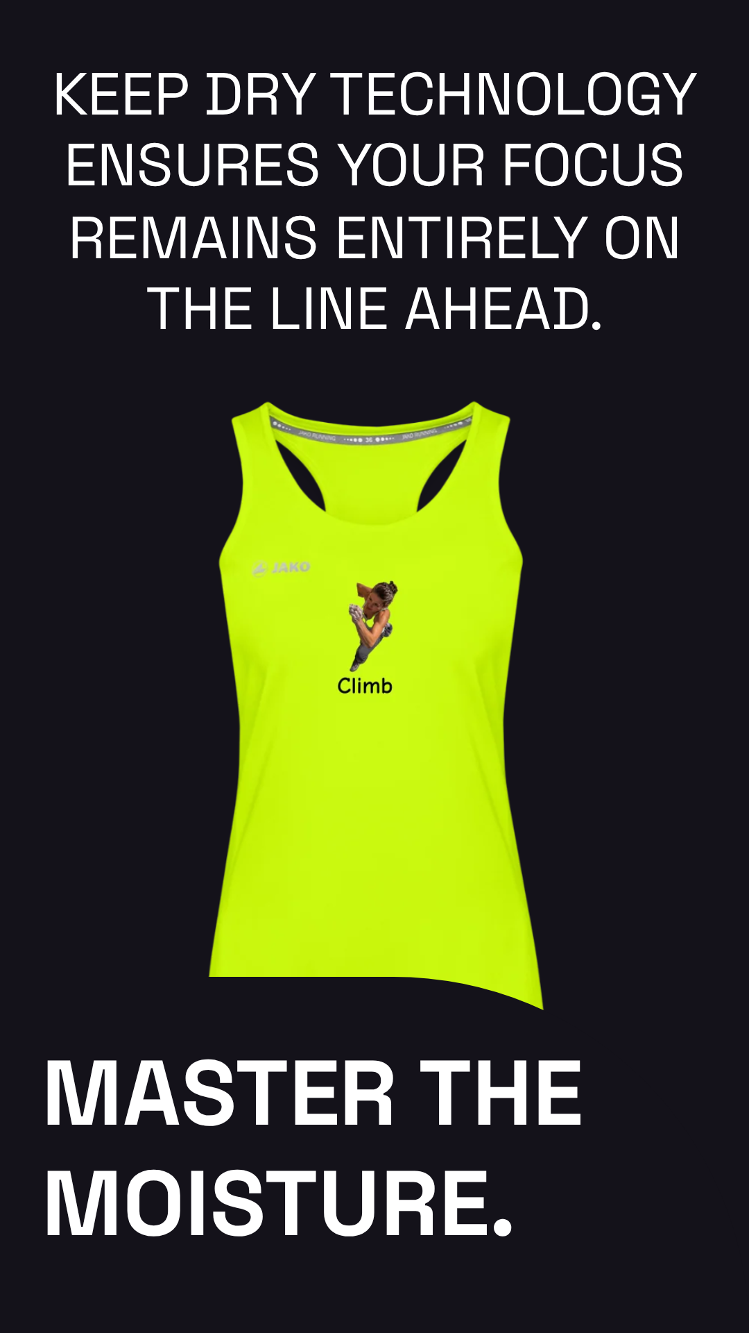 Climb JAKO Frauen Tanktop Run 2.0 – Lifestyle-/Kampagnenbild Detail