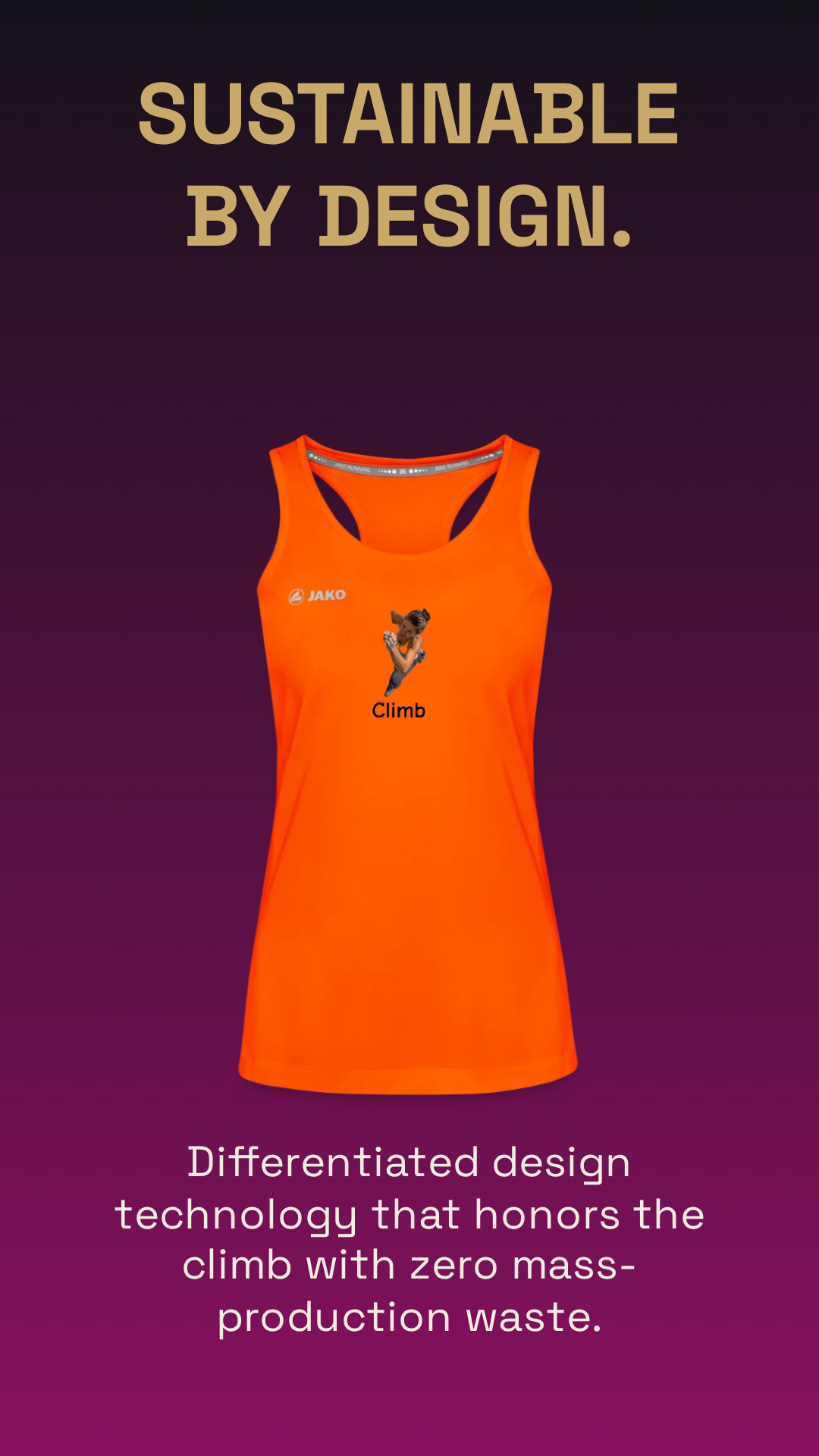 Climb JAKO Frauen Tanktop Run 2.0 – Lifestyle-/Kampagnenbild Nahaufnahme