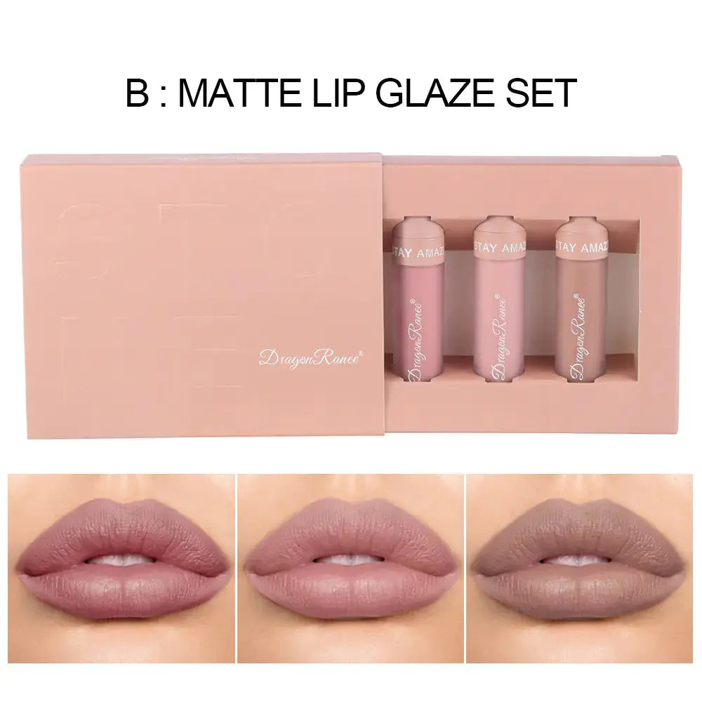 3-Piece Matte Lip Gloss Set - Non-Stick to Cup Georg Werner