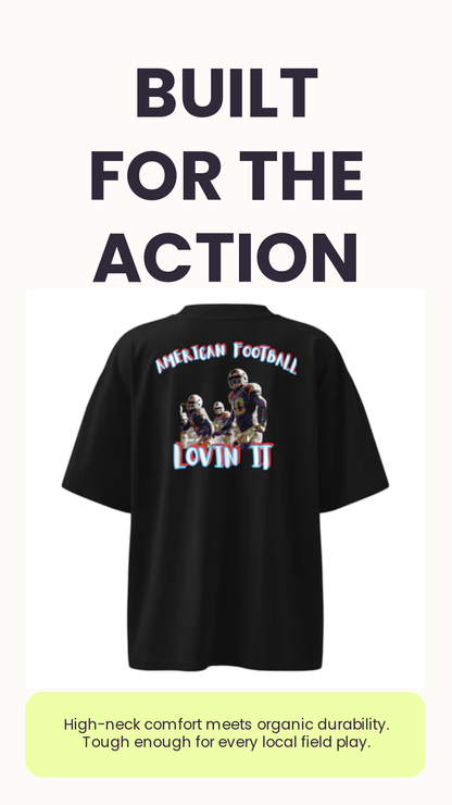 American Football oversized high neck t-shirt