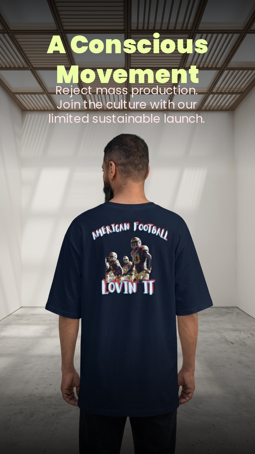 American Football oversized high neck t-shirt
