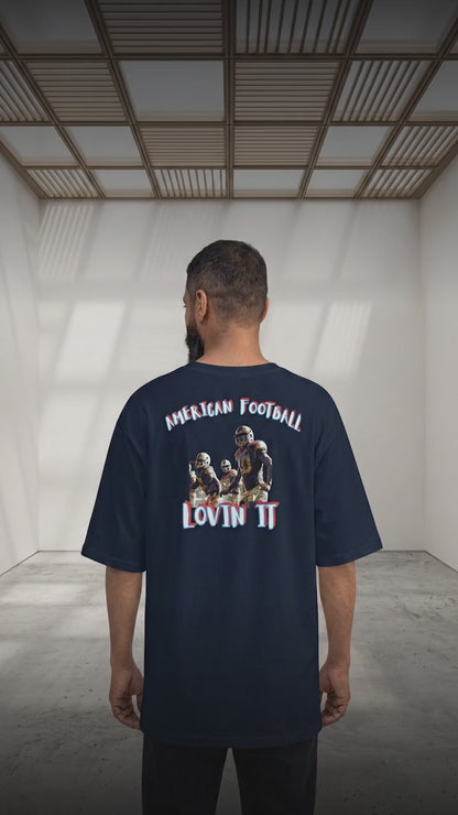 American Football oversized high neck t-shirt