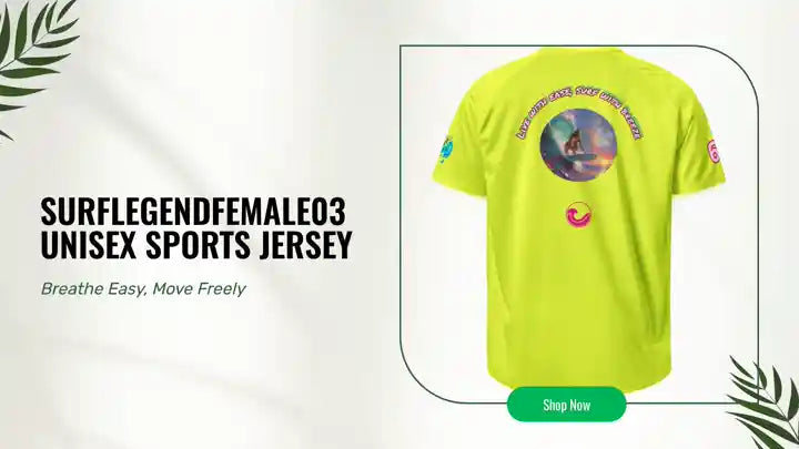 surfLegendFemale03 Unisex sports jersey by@Outfy