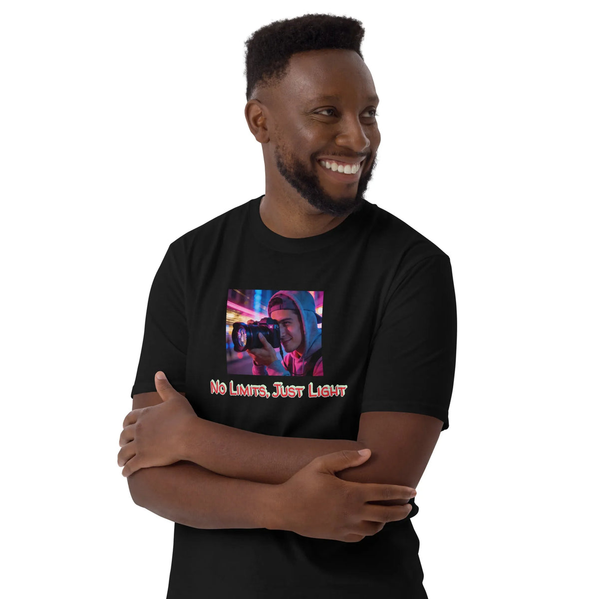 Photo#1 Unisex T-Shirt in Schwarz – Vorderansicht Nahaufnahme