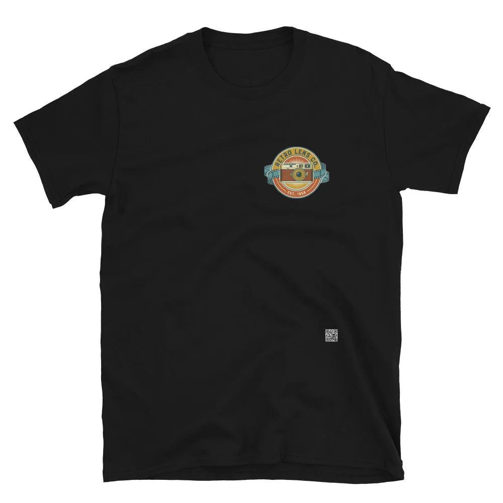 RetroLens#2 Unisex T-Shirt in Schwarz – Vorderansicht