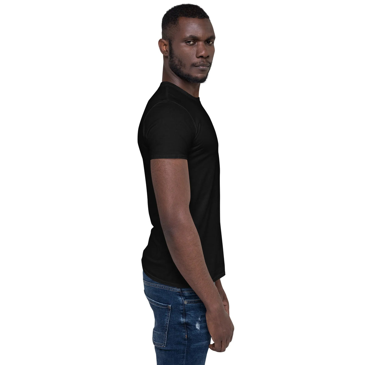VHS#3 Unisex T-Shirt in Schwarz – Seitenansicht rechts