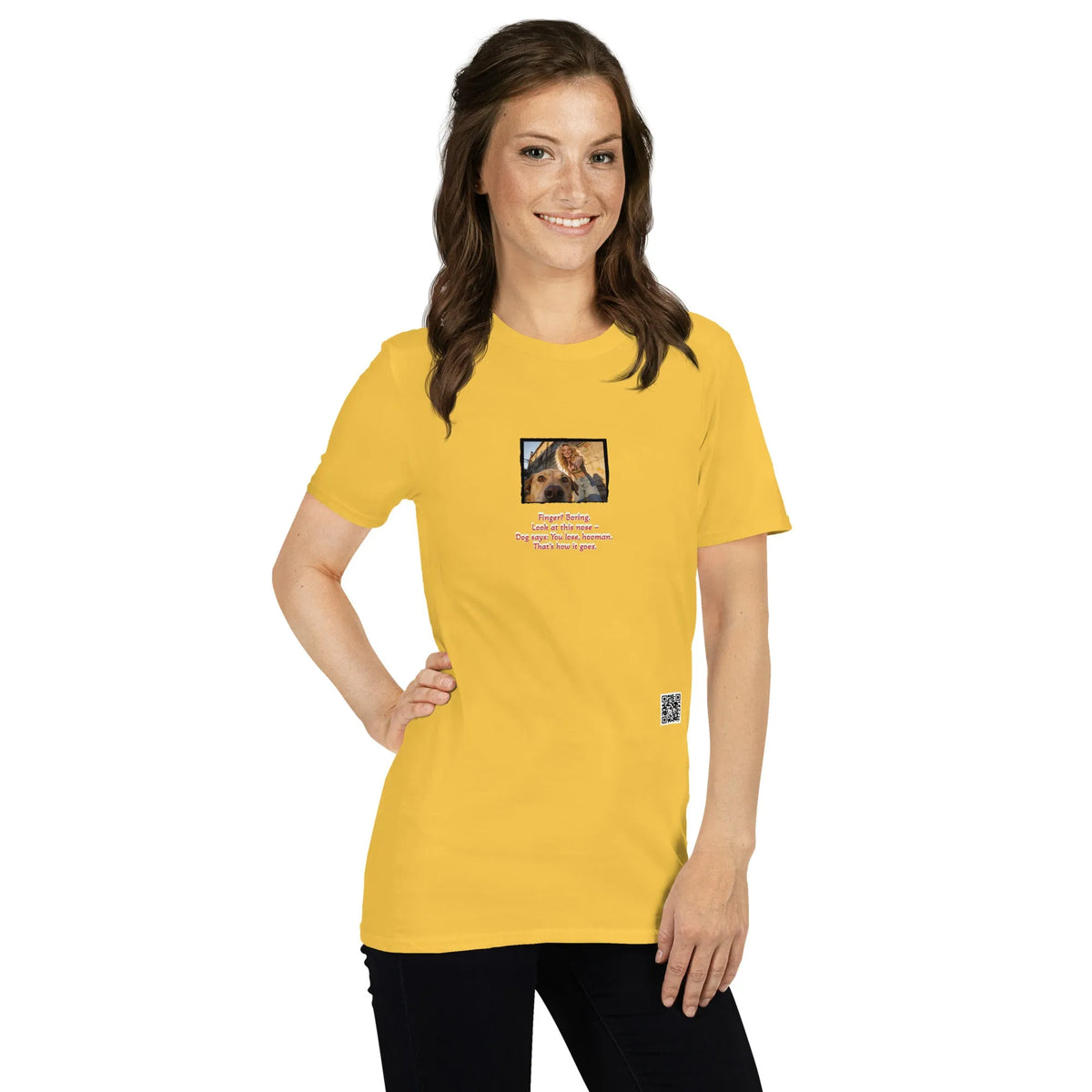 Retropet#2 Unisex T-Shirt in Daisy – Seitenansicht rechts Detail