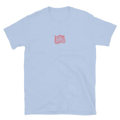 T-Shirt Brustlogo „skateboard girl“, hellblau, Rundhals, Kurzarm