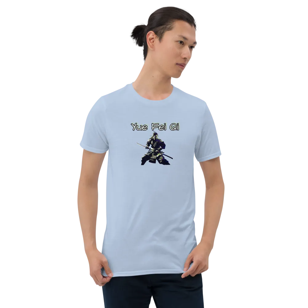 AMIG#3 Unisex T-Shirt in Light-Blue – Vorderansicht Nahaufnahme