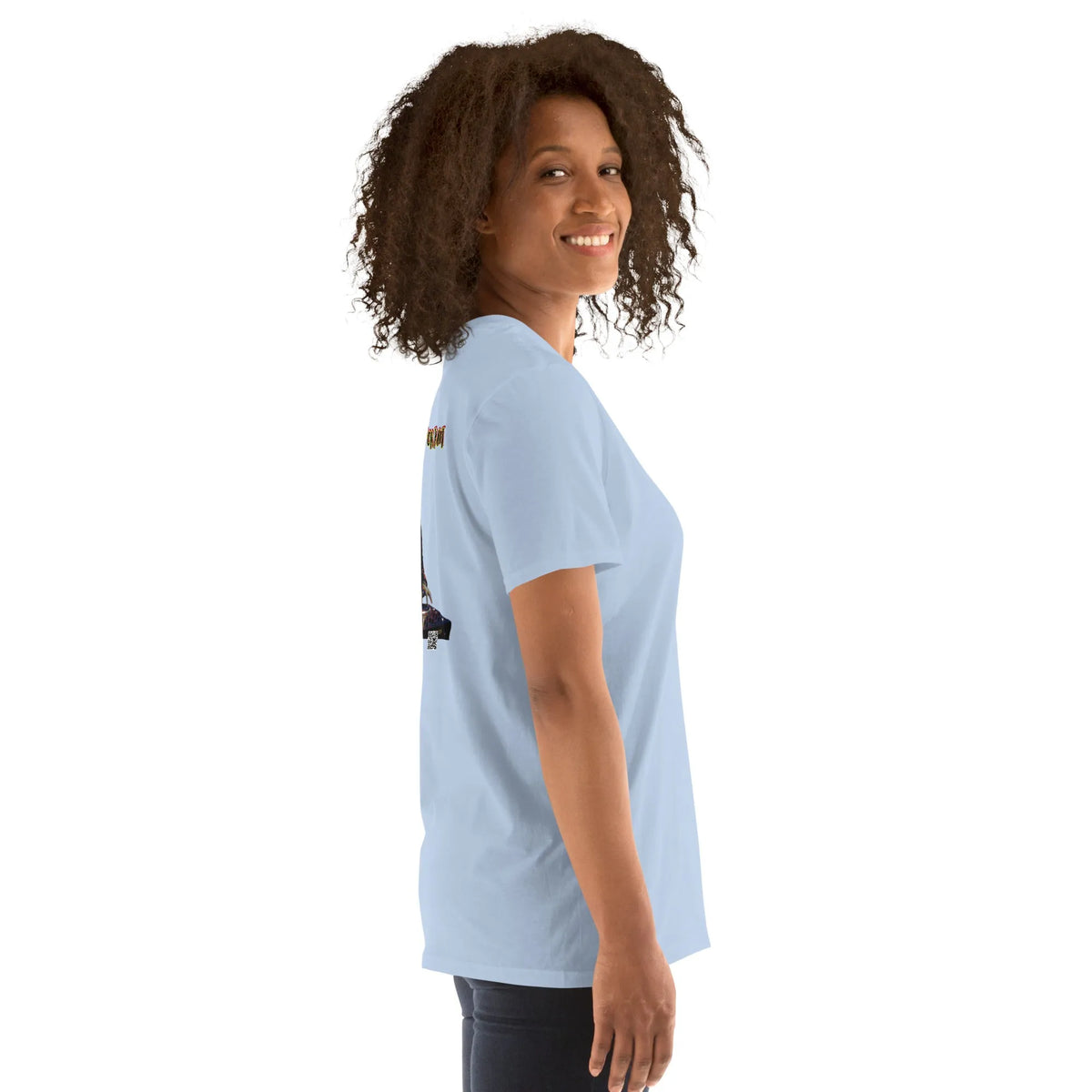 DISCO#1 Unisex T-Shirt in Light-Blue – Seitenansicht rechts